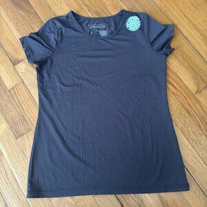 Rip Curl Rash Guard Girls Grey Short Sleeve UPF 50 Stretch Surf Swim Top Large